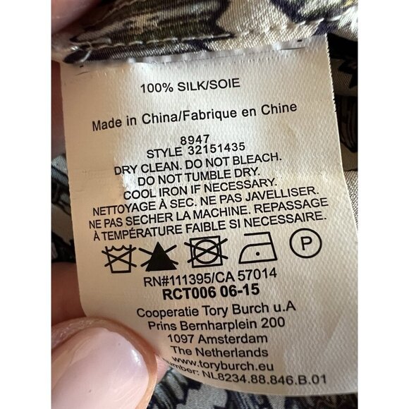 TORY BURCH Ikat silk ruffle pleated shirt dress 12 luxury officecore lightweight - Picture 6 of 9